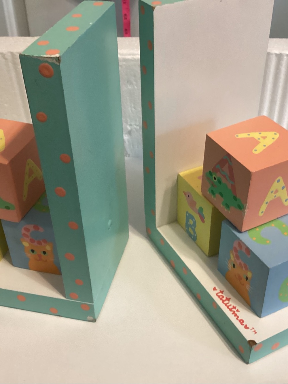 SOME CHIPS Wooden Pastel Animal Blocks Book Ends